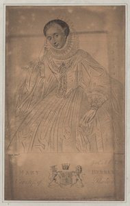 Mary Herbert, condesa de Pembroke (grabado) de English School