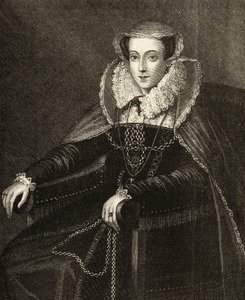 María Reina de Escocia (1542-87) (grabado) de English School