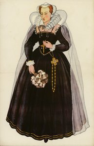 Mary Queen of Scots (litografia en color) de English School