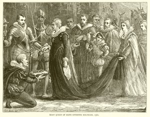María Reina de Escocia entrando en Holyrood, 1561 de English School