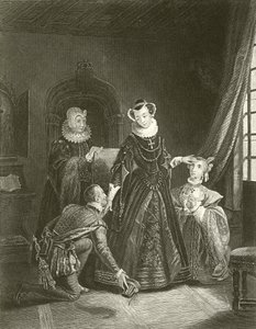 María Reina de Escocia en el Castillo de Lochleven de English School