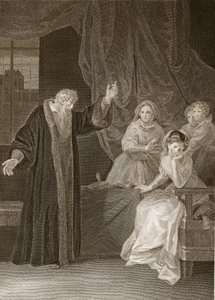 María Reina de Escocia reprendida por Knox, ilustración de La Historia de Inglaterra de David Hume, pub. por R. Bowyer, Londres, 1812 de English School