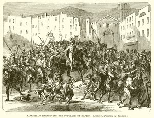 Masaniello arengando al pueblo de Nápoles de English School