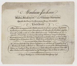 Albañil, Abraham Jackson, tarjeta comercial de English School