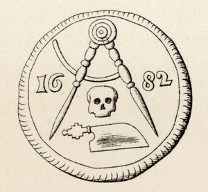 Sello masónico de los carpinteros de Maestricht, fechado en 1682, de 