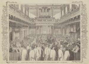 Procesión del Dinero de Maundy en la Capilla de Whitehall, el Jueves Santo, 1844 de English School