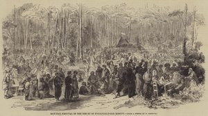 Festival del Primero de Mayo en el bosque de Sokolniki, cerca de Moscú (grabado) de English School