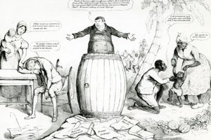 Hoja mensual de caricaturas de McLean, o el espejo, publicada por Thomas McLean, impresión de Robert Seymour, 1832 de English School