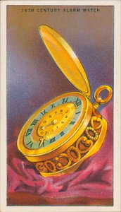 Medición del tiempo: Reloj despertador (litografía en color)
