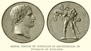 Medalla acuñada por Napoleón en anticipación de la invasión de Inglaterra de English School