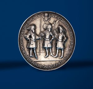 Medalla conmemorativa de las festividades de coronación de William y Mary en Ámsterdam, 1869 (reverso)