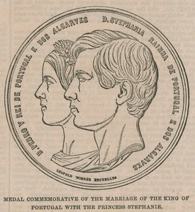 Medalla conmemorativa del matrimonio del Rey de Portugal con la Princesa Stephanie
