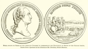Medalla acuñada por orden del Congreso Americano para conmemorar la evacuación de Boston por las tropas británicas de English School