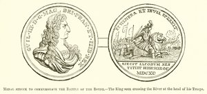Medalla acuñada para conmemorar la batalla del Boyne de English School