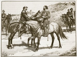 Encuentro de Garibaldi y Victor Emmanuel, ilustración de Cassells Illustrated History of England