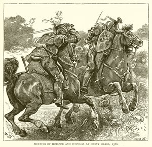 Encuentro de Hotspur y Douglas en Chevy Chase, 1388 de English School