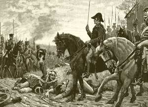 Encuentro de Wellington y Blucher después de la batalla de Waterloo