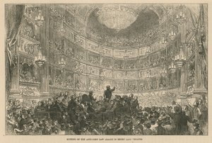 Reunión de la Liga Anti-Corn Law en el Teatro Drury Lane de English School