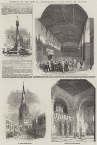 Reunión de la Asociación Arqueológica Británica en Newark (grabado) de English School