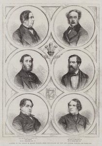 Miembros del consejo del Príncipe de Gales (grabado) de English School