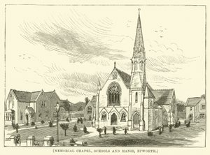 Memorial Chapel, Schools and Manse, Epworth (grabado)