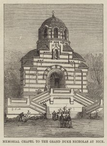 Capilla Memorial al Gran Duque Nicolás en Niza (grabado) de English School