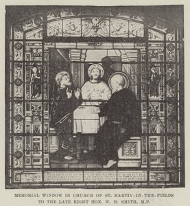 Ventana Conmemorativa en la Iglesia de St Martin-in-the-Fields al difunto Honorable W H Smith, MP de English School