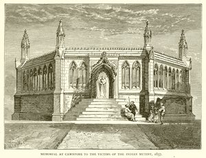Memorial en Cawnpore a las víctimas del motín indio, 1857 de English School
