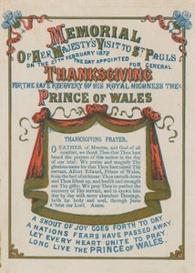 Memorial de la visita de Su Majestad a la Catedral de San Pablo, Londres, 27 de febrero de 1872 de English School