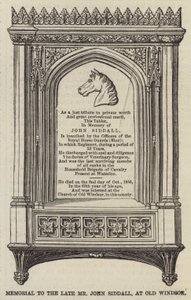 Memorial al difunto Sr. John Siddall, en Old Windsor (grabado)