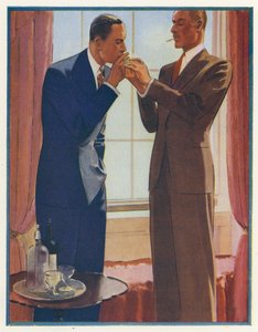 Vestuario masculino: Trajes de salón (litografía en color)