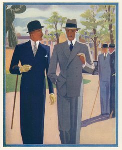 Vestuario masculino: Trajes de salón (litografía en color) de English School