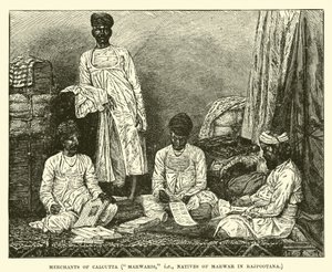 Comerciantes de Calcuta, Marwaris, es decir, nativos de Marwar en Rajputana de English School