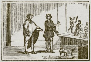 Mercurio y el tallador (grabado) de English School