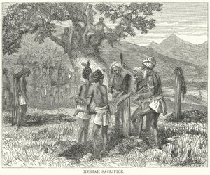 Sacrificio de Meriah (grabado) de English School