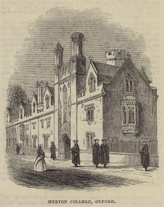 Merton College, Oxford (grabado) de English School