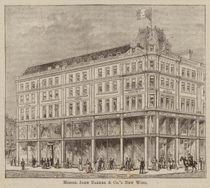 Messrs John Barker and Co, Drapers and General Warehousemen, Outfitters, Domestic Engineers, House Furnishers, and Purveyors, Kensington High Street, W (grabado)