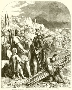 Encuentro de Hengist y Horsa con el Rey Vortigern en la costa de Kent de English School