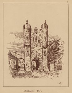 Micklegate Bar (litografía) de English School