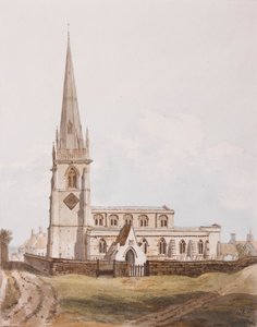 Middleton Cheney, Vista sur de la Iglesia, c.1820 de English School