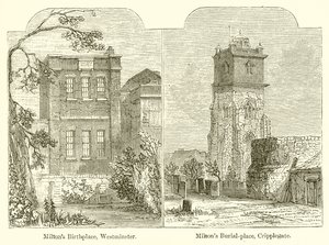 Lugar de nacimiento de Milton, Westminster. Lugar de entierro de Milton, Cripplegate de English School