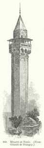 Minarete de Túnez (grabado) de English School