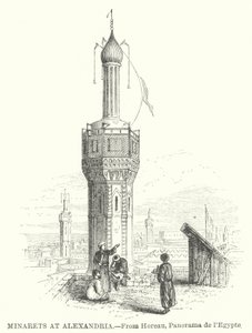 Minaretes de Alejandría (grabado)