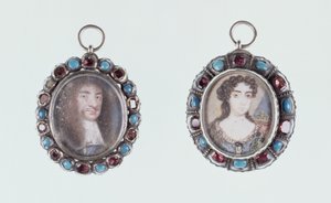 Miniaturas de Carlos II y Catalina de Braganza