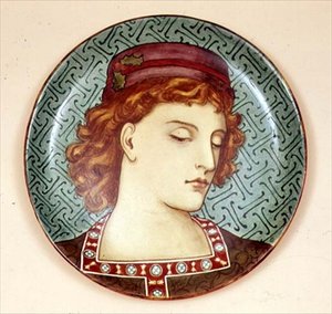 Plato de Minton pintado por un artista aficionado, c.1880 de English School