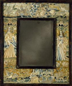 Espejo con bordado en relieve, c. 1650-1700 de English School