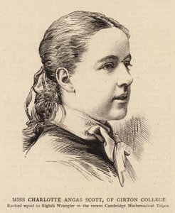 Srta. Charlotte Angas Scott, del Girton College (grabado)