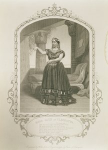 La Srta. Glyn como Cleopatra, Acto II Escena 5, en Antonio y Cleopatra de William Shakespeare (1564-1616) grabado por George Hollis (1792-1842) de un daguerrotipo de Paine de Islington
