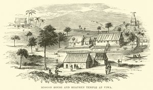 Casa misionera y templo pagano en Viwa de English School