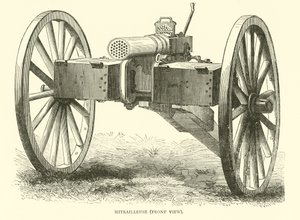 Mitrailleuse, vista frontal, agosto 1870 de English School